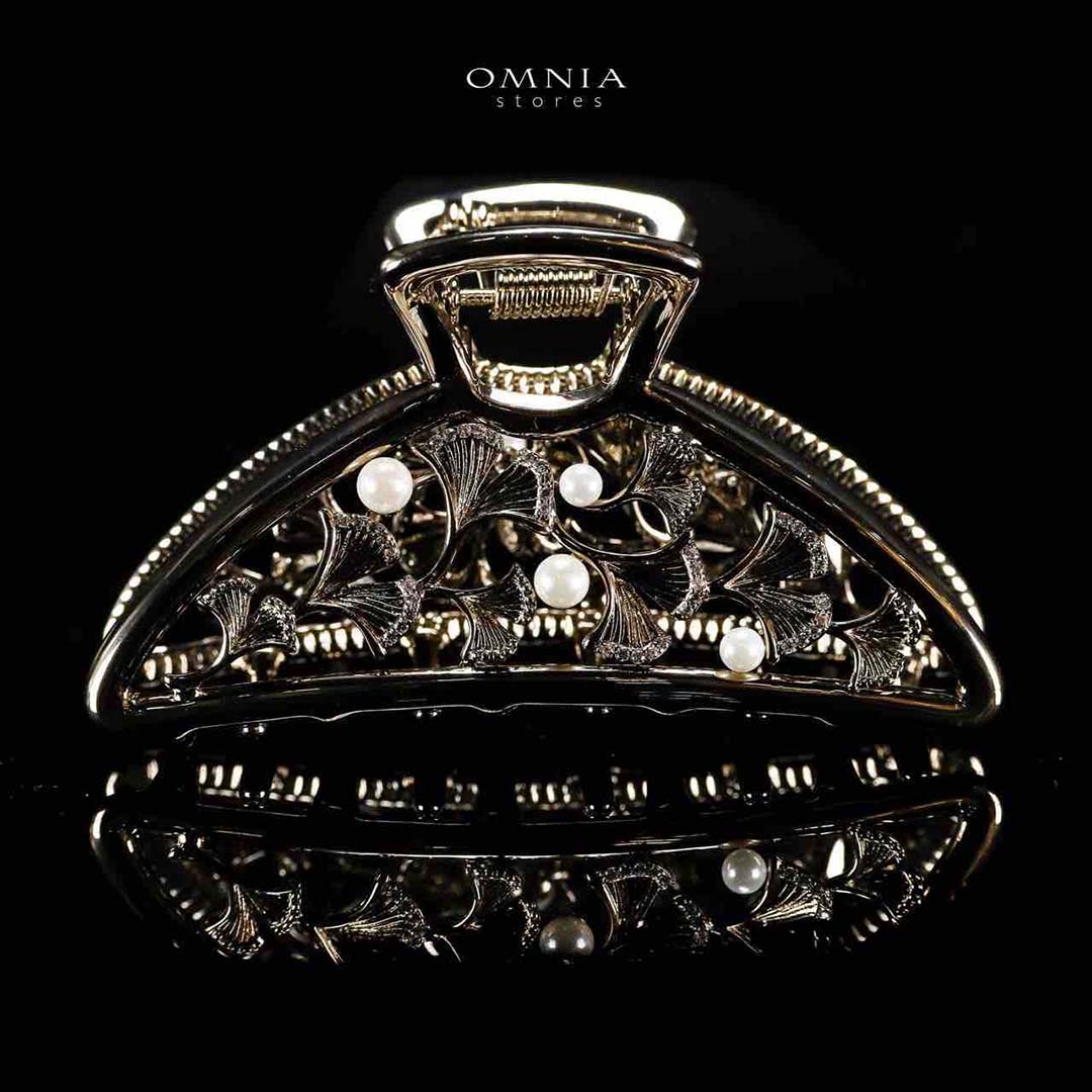 Omnia Mayar Light Gold Hair Clip in High Quality Zircon Stone In Rhodium Plated