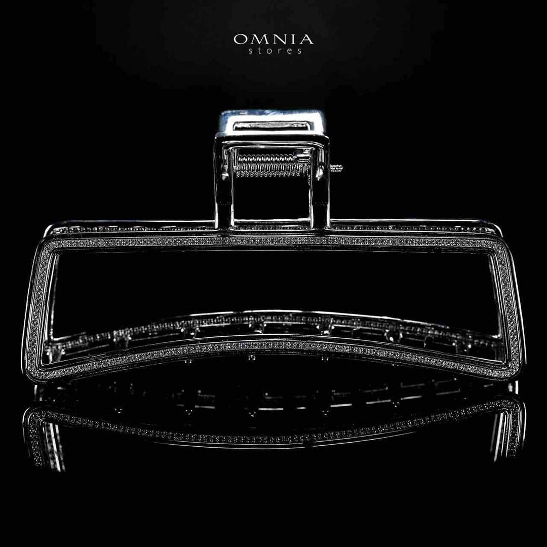 Omnia Alyanah Silver Hair Clip in High Quality Zircon Stone In Rhodium Plated