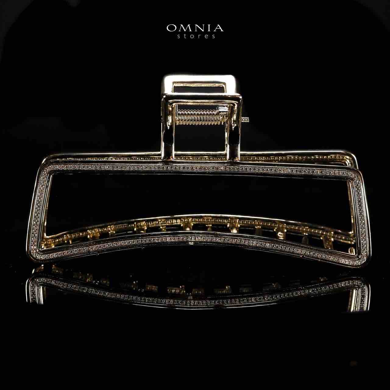 Omnia Alyanah Light Gold Hair Clip in High Quality Zircon Stone In Rhodium Plated - OMNIASTORES UAE
