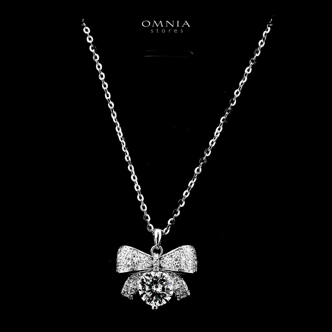 Omnia Asayel Silver Necklace in 925 Silver with High-Quality White Moissanite Stones - OMNIASTORES UAE
