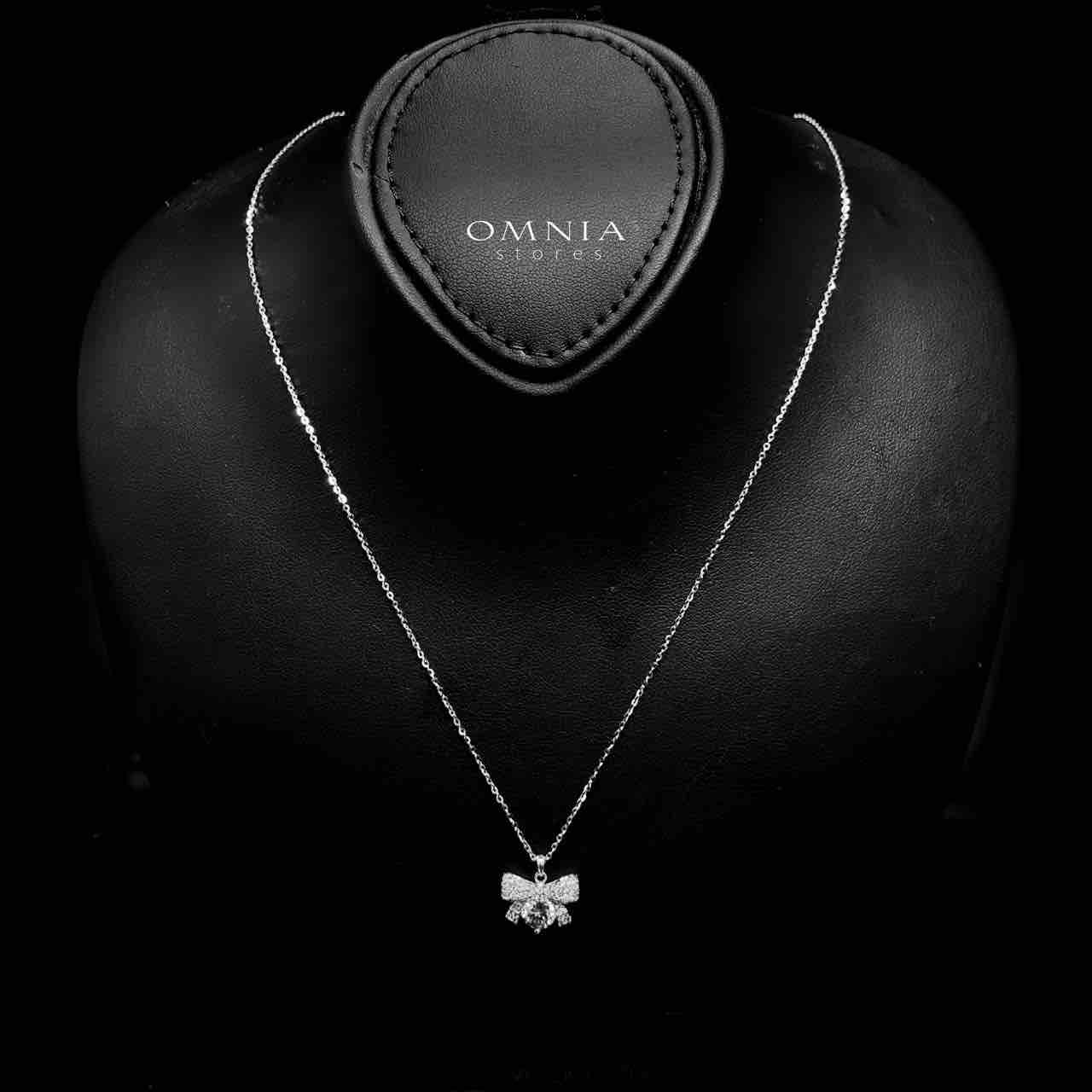 Omnia Asayel Silver Necklace in 925 Silver with High-Quality White Moissanite Stones