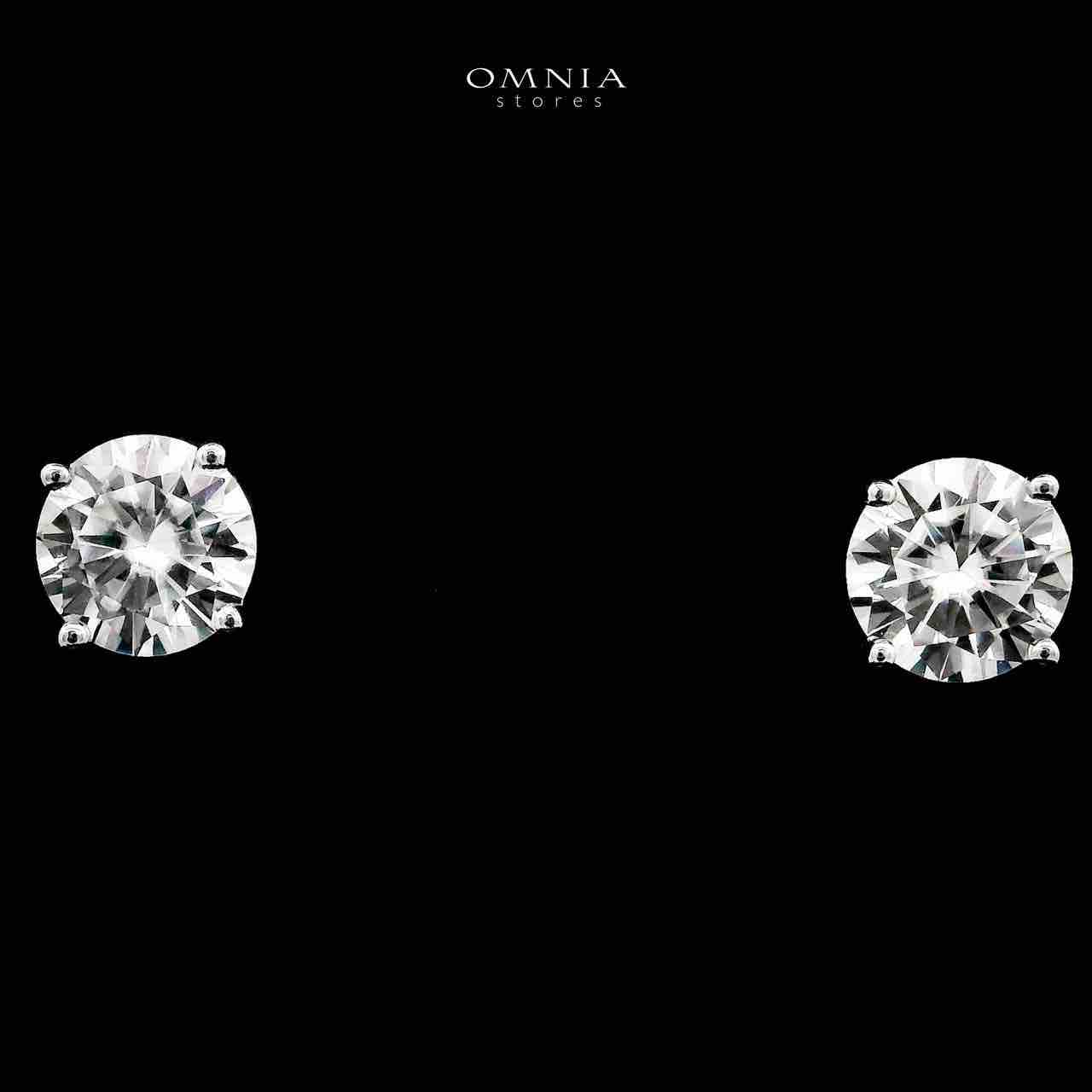 Omnia Zohour Silver Key Design Necklace and Earrings Set in 925 Silver with High-Quality White Moissanite Stones