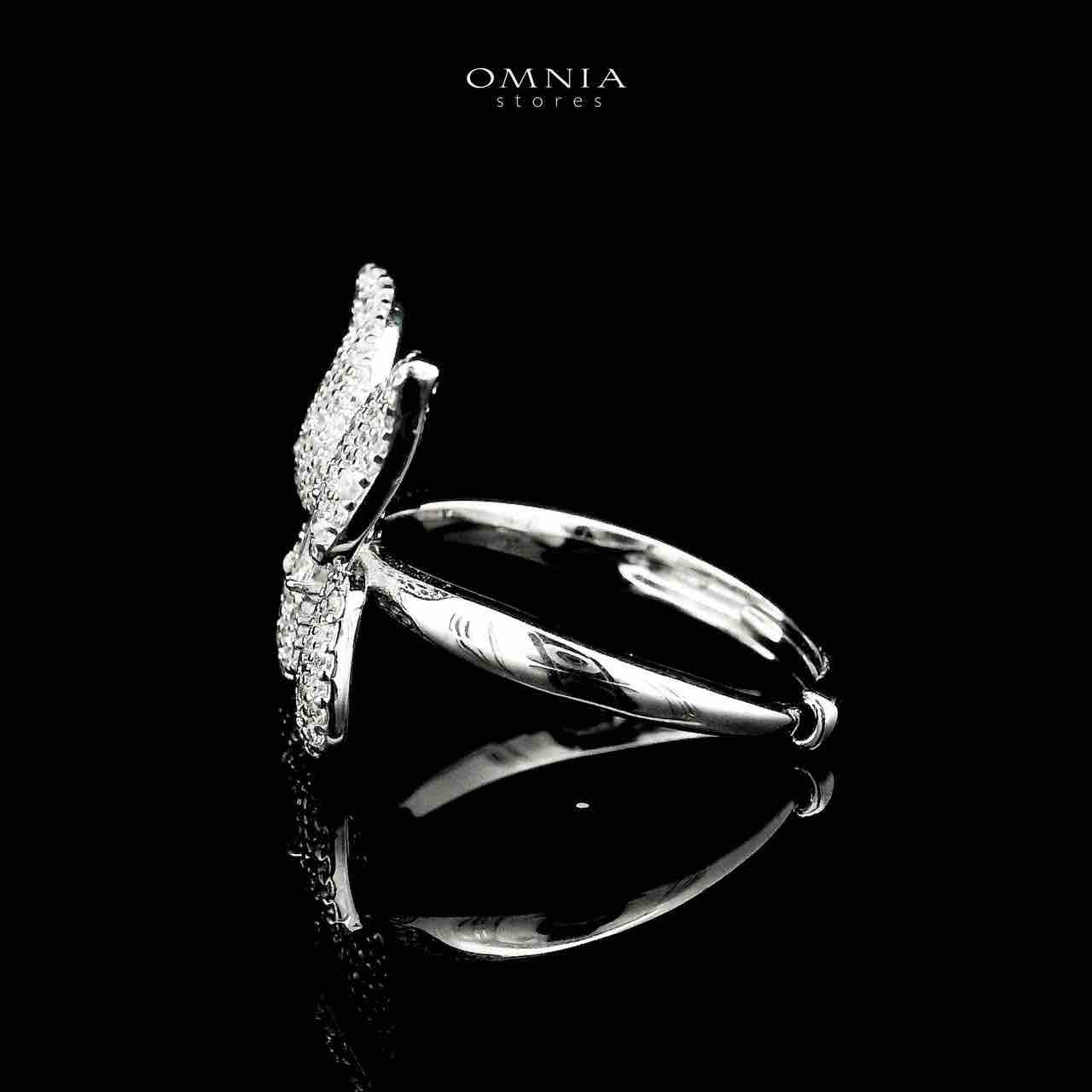 Omnia Kayan Silver Butterfly Ring in 925 Silver with High-Quality White CZ Zircon Stones