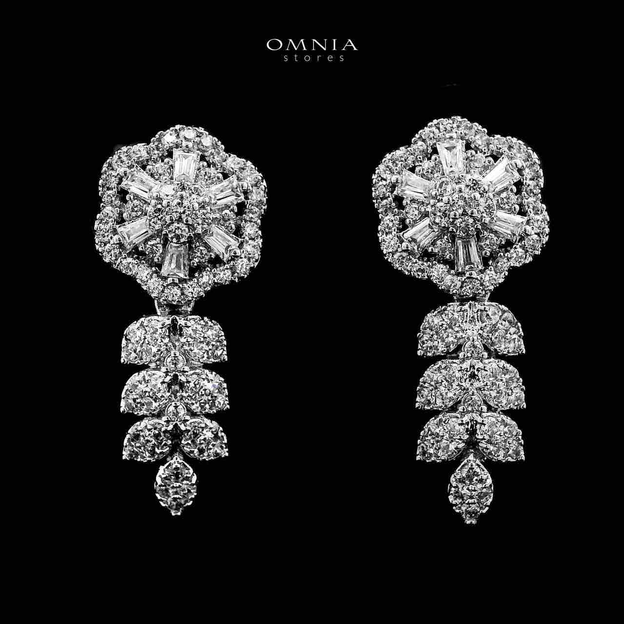 Omnia Husna Silver Necklace, Earrings & Ring With Rhodium Plated In High Quality Zircon Stone