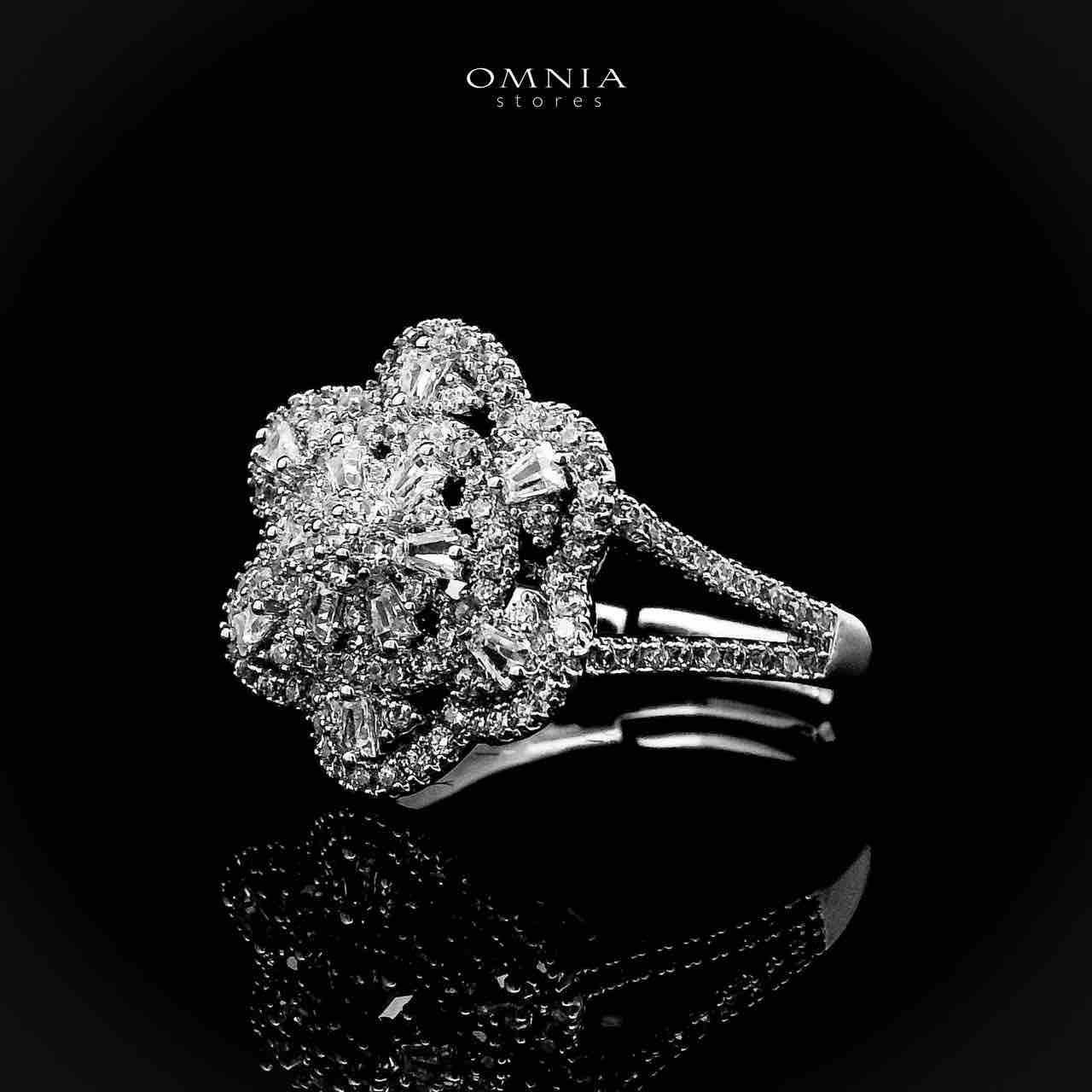 Omnia Husna Silver Necklace, Earrings & Ring With Rhodium Plated In High Quality Zircon Stone