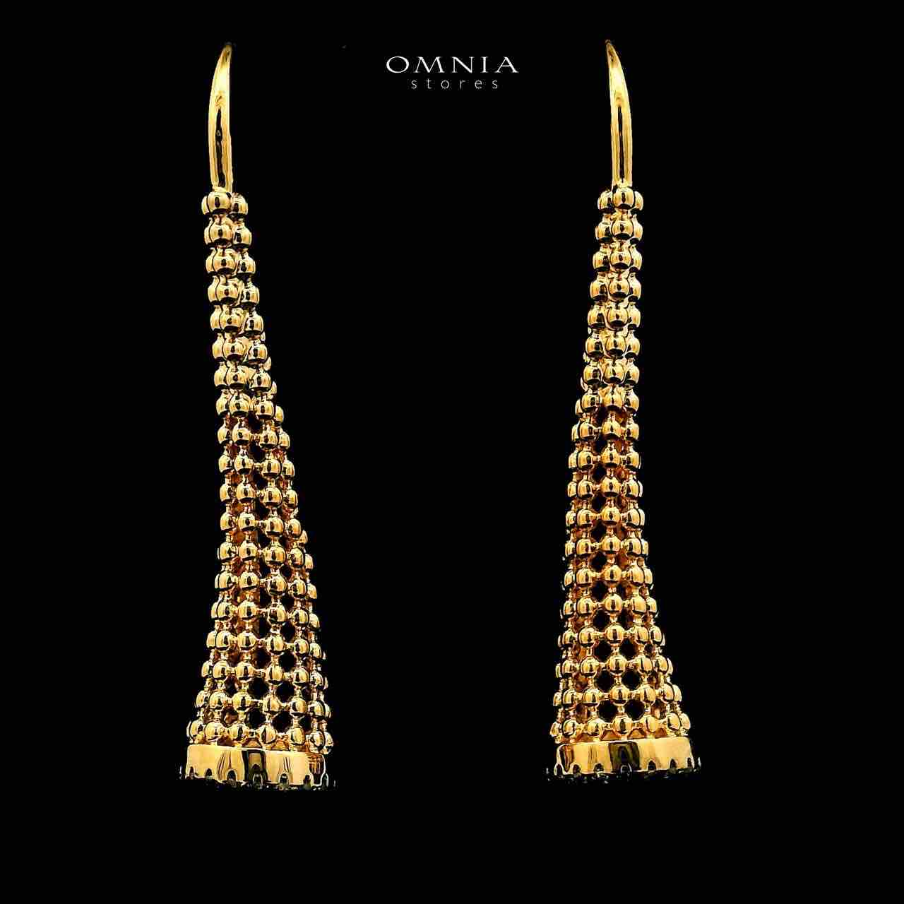 Omnia Lamisah Golden Necklace, Earring and Rings With Rhodium Plated In High Quality Zircon Stone