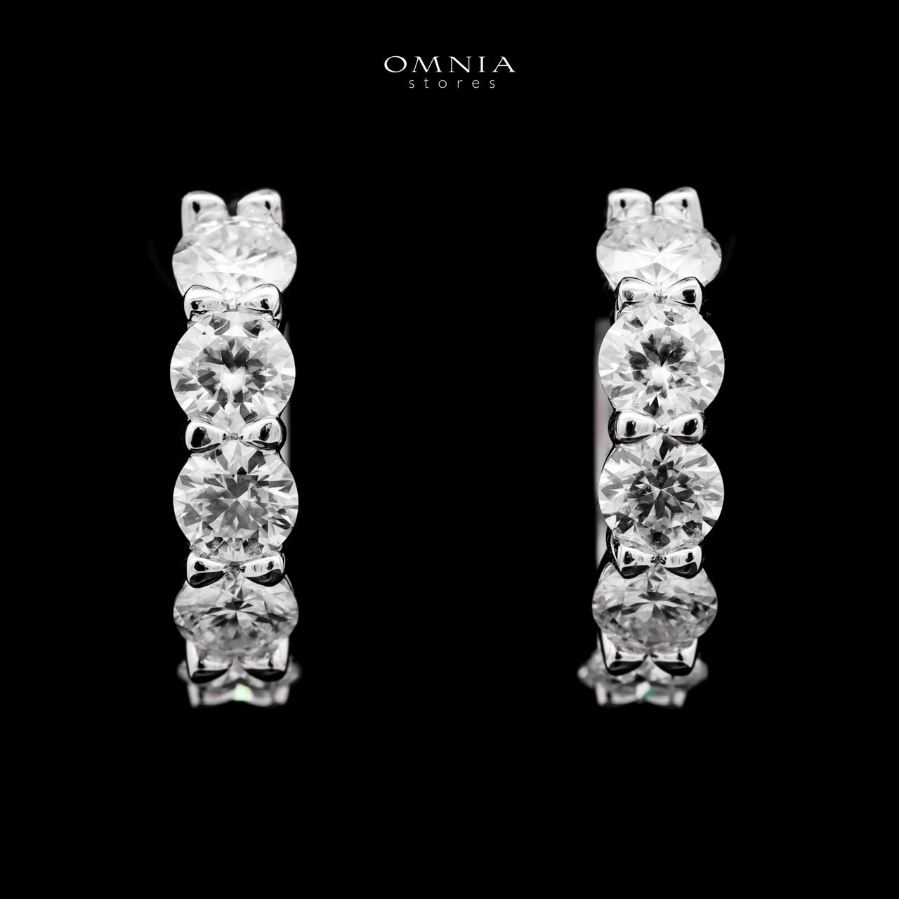 Jameelaan Round Cut White Moissanite Stone Hoop Ring With GRA Certified High Quality in 925 Silver 5mm 0.5Ct - OMNIASTORES KSA