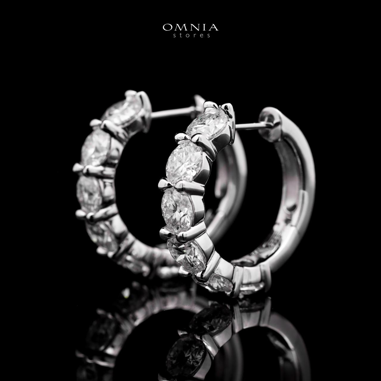 Jameelaan Round Cut White Moissanite Stone Hoop Ring With GRA Certified High Quality in 925 Silver 5mm 0.5Ct - OMNIASTORES KSA