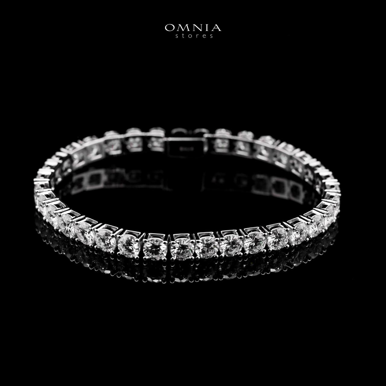 Omnia Mayada Tennis Bracelet 925 Silver in GRA Certifited High Quality White Moissanite Stone 5mm - OMNIASTORES UAE
