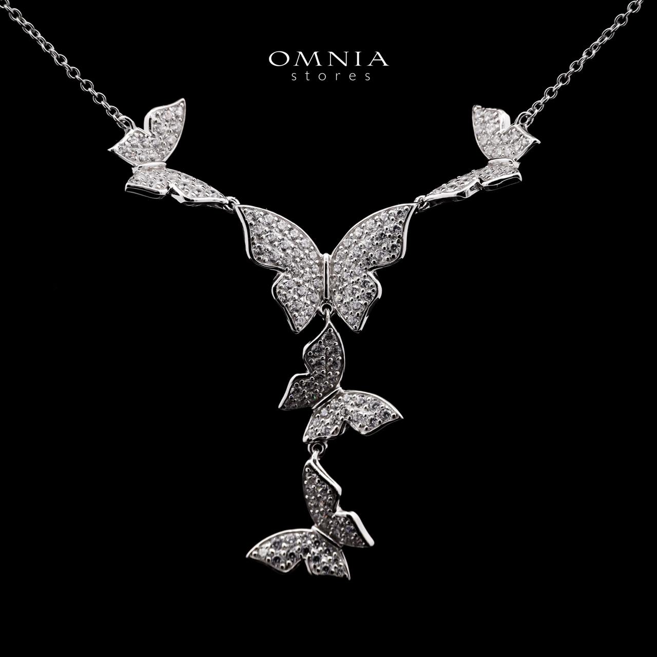 Mahtab Butterfly Necklace In 925 Silver High Quality Simulated Diamonds - OMNIASTORES UAE