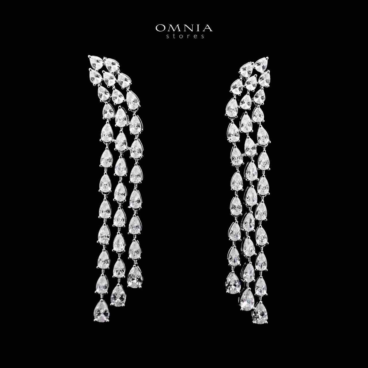 Omnia Michelle White Bridal Full Set Accessories in High Quality Zircon Stone in Rhodium Plated - OMNIASTORES KSA