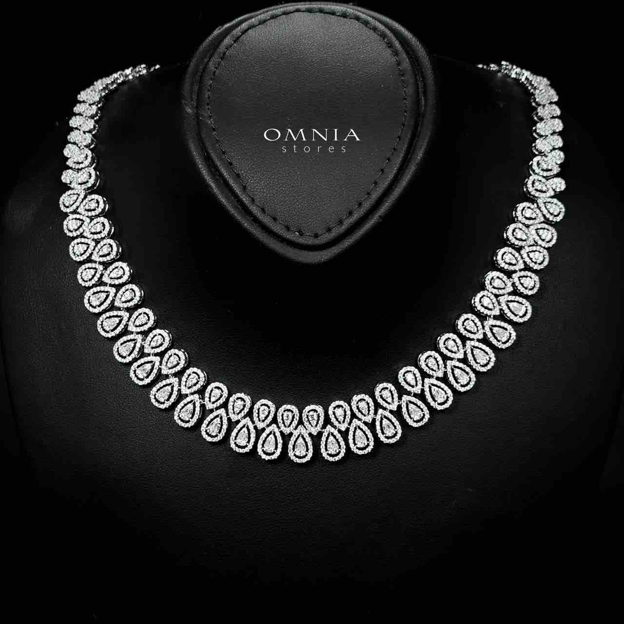 Omnia Kanzah Bridal White Full Set in High Quality Zircon Stone Rhodium Plated - OMNIASTORES UAE