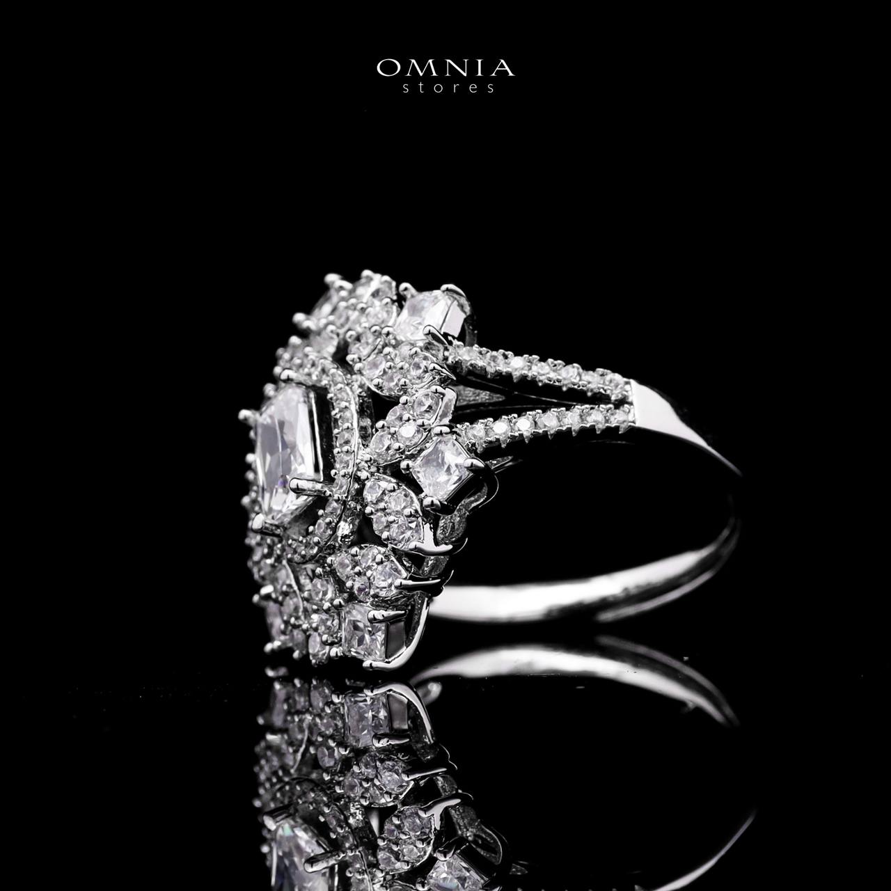 Omnia Ola White Bridal Long chain Set Accessories in High Quality Zircon Stone Rhodium Plated - OMNIASTORES UAE