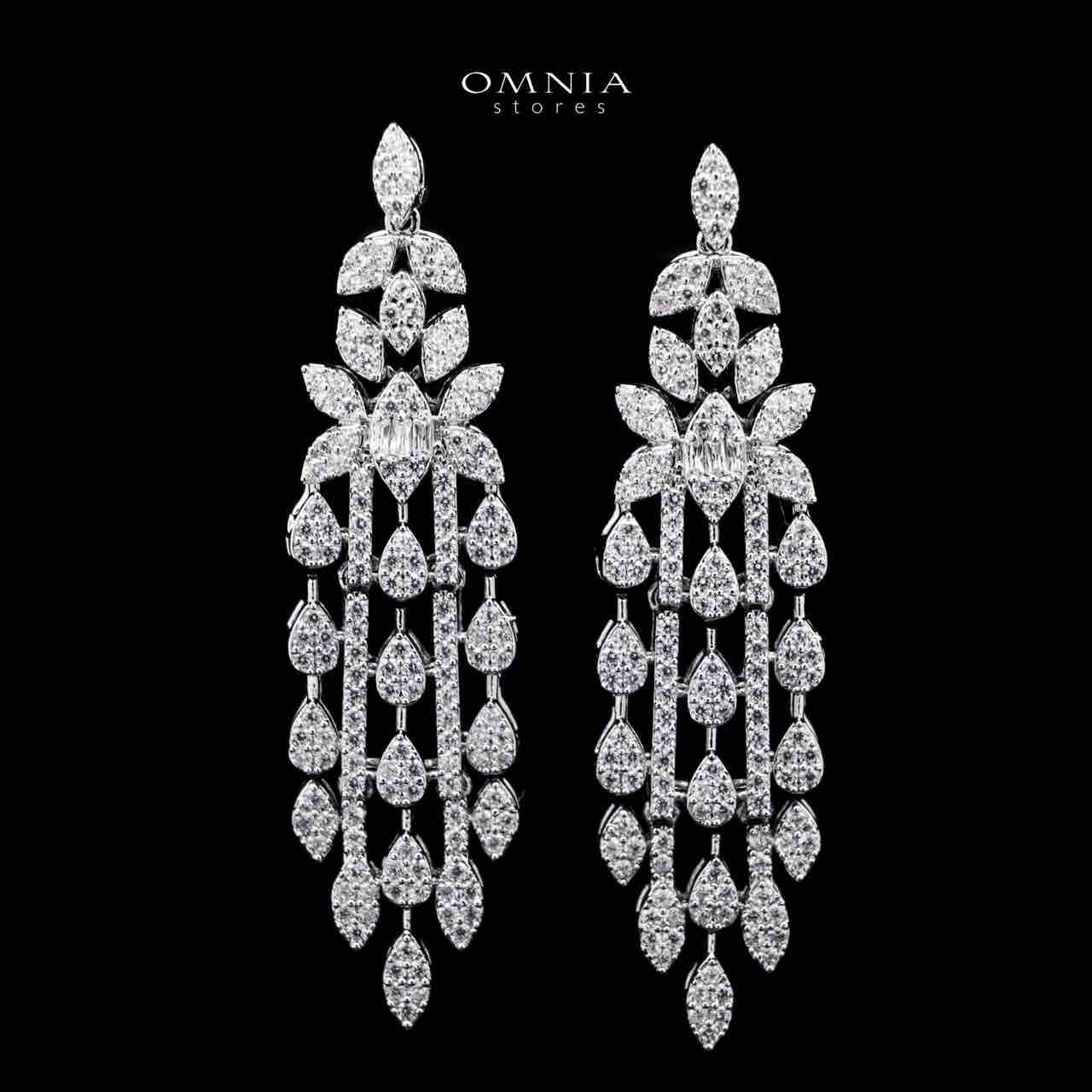 Omnia Calila White Bridal Full Set in High Quality Zircon Stone in Rhodium Plated - OMNIASTORES KSA
