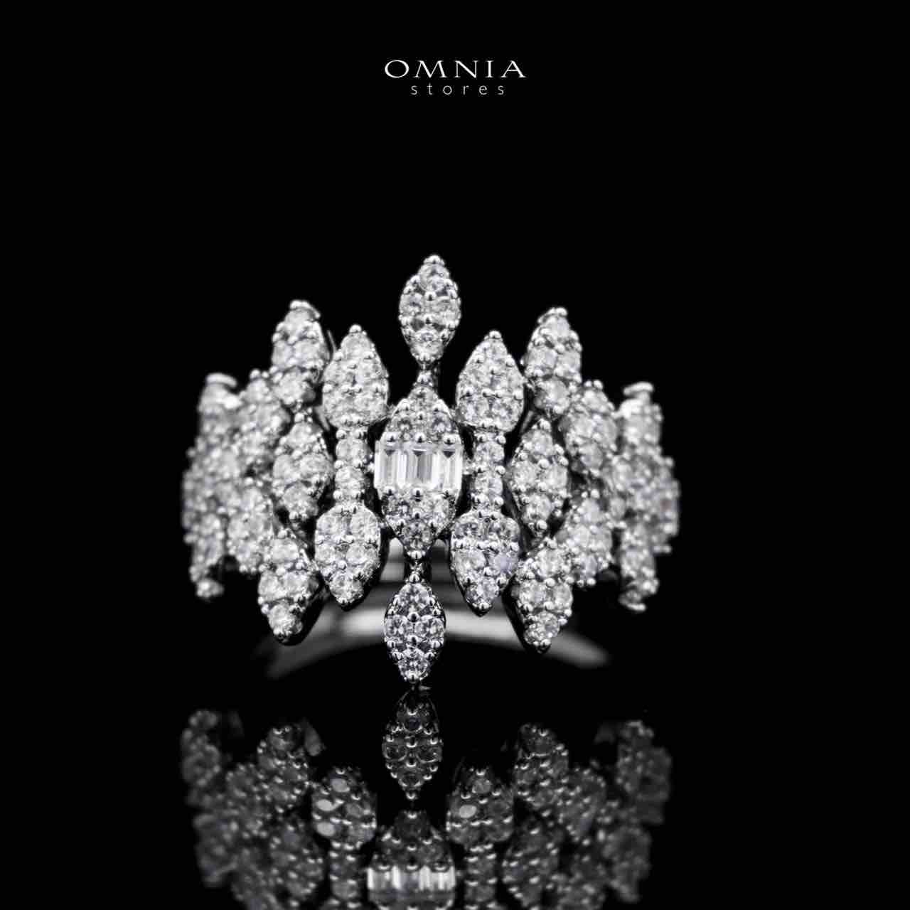 Omnia Calila White Bridal Full Set in High Quality Zircon Stone in Rhodium Plated - OMNIASTORES KSA