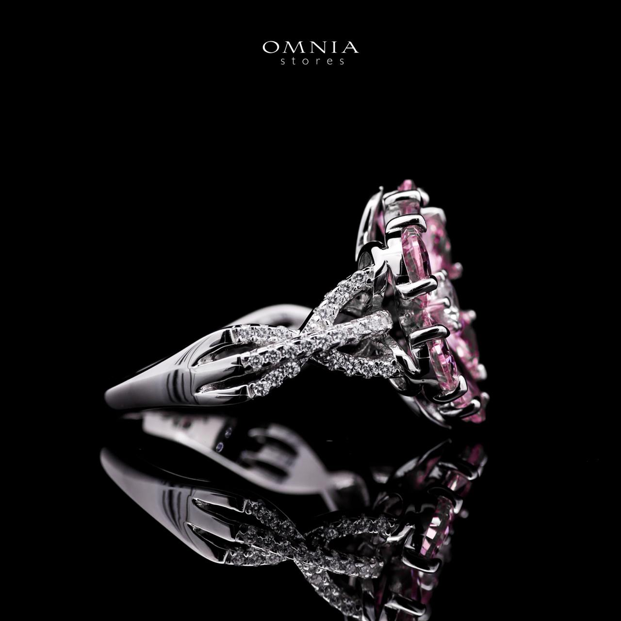 Omnia Chafia Silver 0.75 Carat Ring 925 Silver High Quality Pink Simulated Diamond Stones - OMNIASTORES UAE
