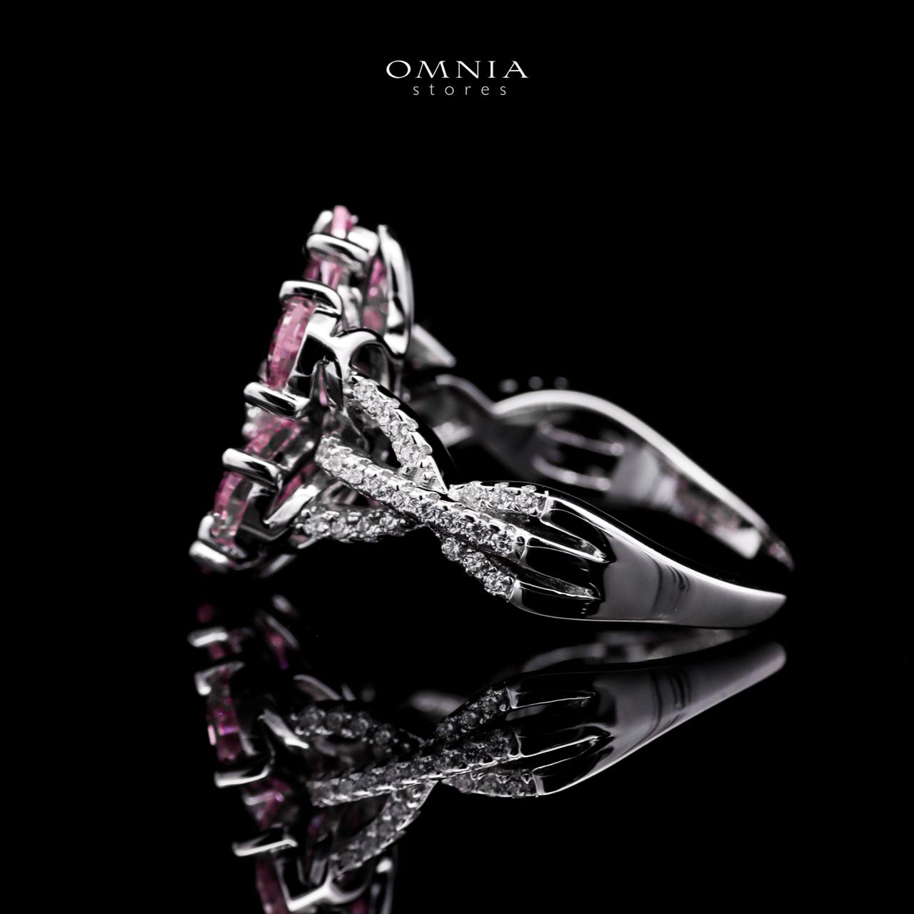 Omnia Chafia Silver 0.75 Carat Ring 925 Silver High Quality Pink Simulated Diamond Stones - OMNIASTORES UAE
