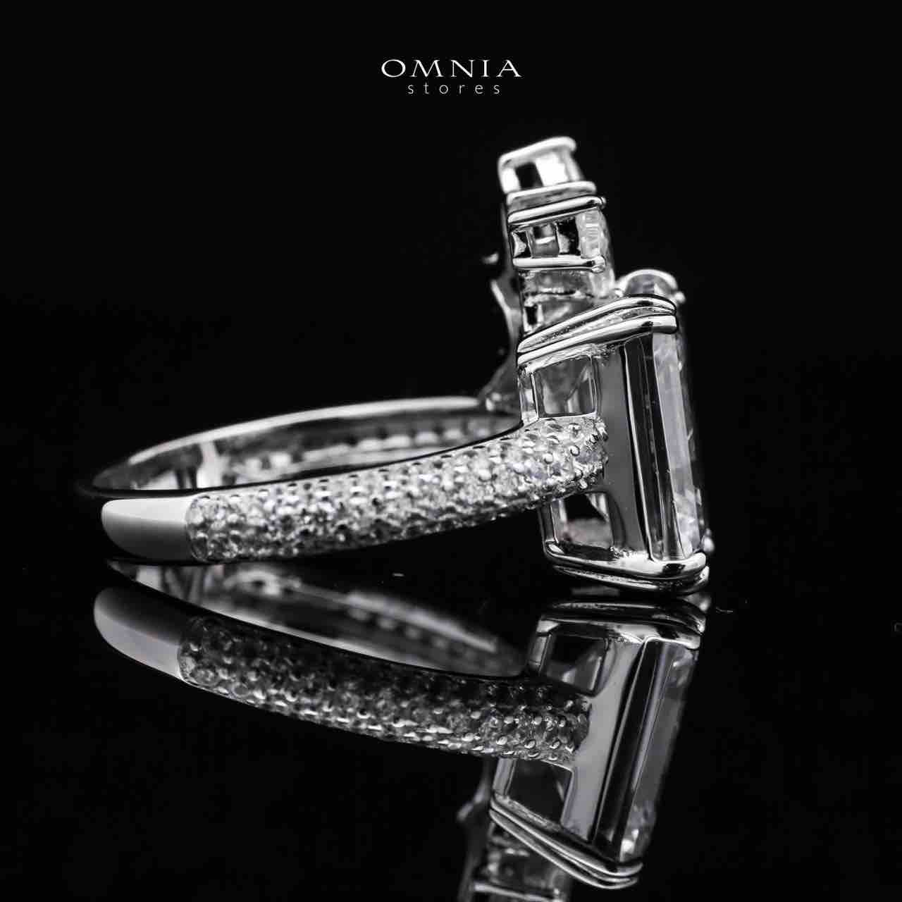 Omnia Chams White Ring 92.5 Silver High Quality Simulated diamonds - OMNIASTORES UAE