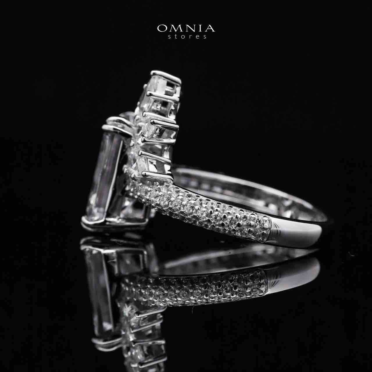 Omnia Chams White Ring 92.5 Silver High Quality Simulated diamonds - OMNIASTORES UAE