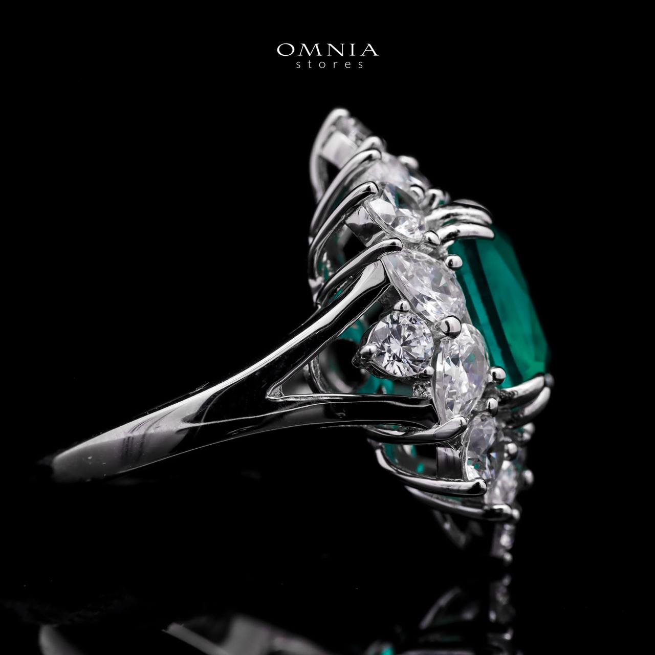Omnia Adela Ring 925 Silver in High Quality Simulated Diamonds - OMNIASTORES UAE