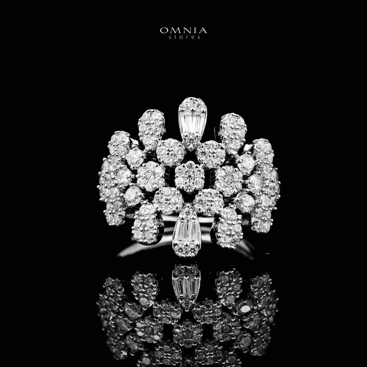 Omnia Taybah White Luxury Bridal Set In Rhodium Plated with High Quality Zircon Stones - OMNIASTORES KSA