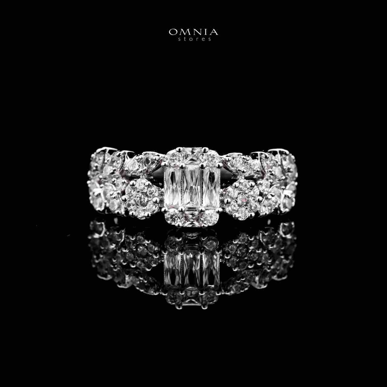 Omnia Elham White Luxury Bridal Full Set with Rhodium Plated in High Quality White Zircon Stone Rhodium Plated - OMNIASTORES KSA