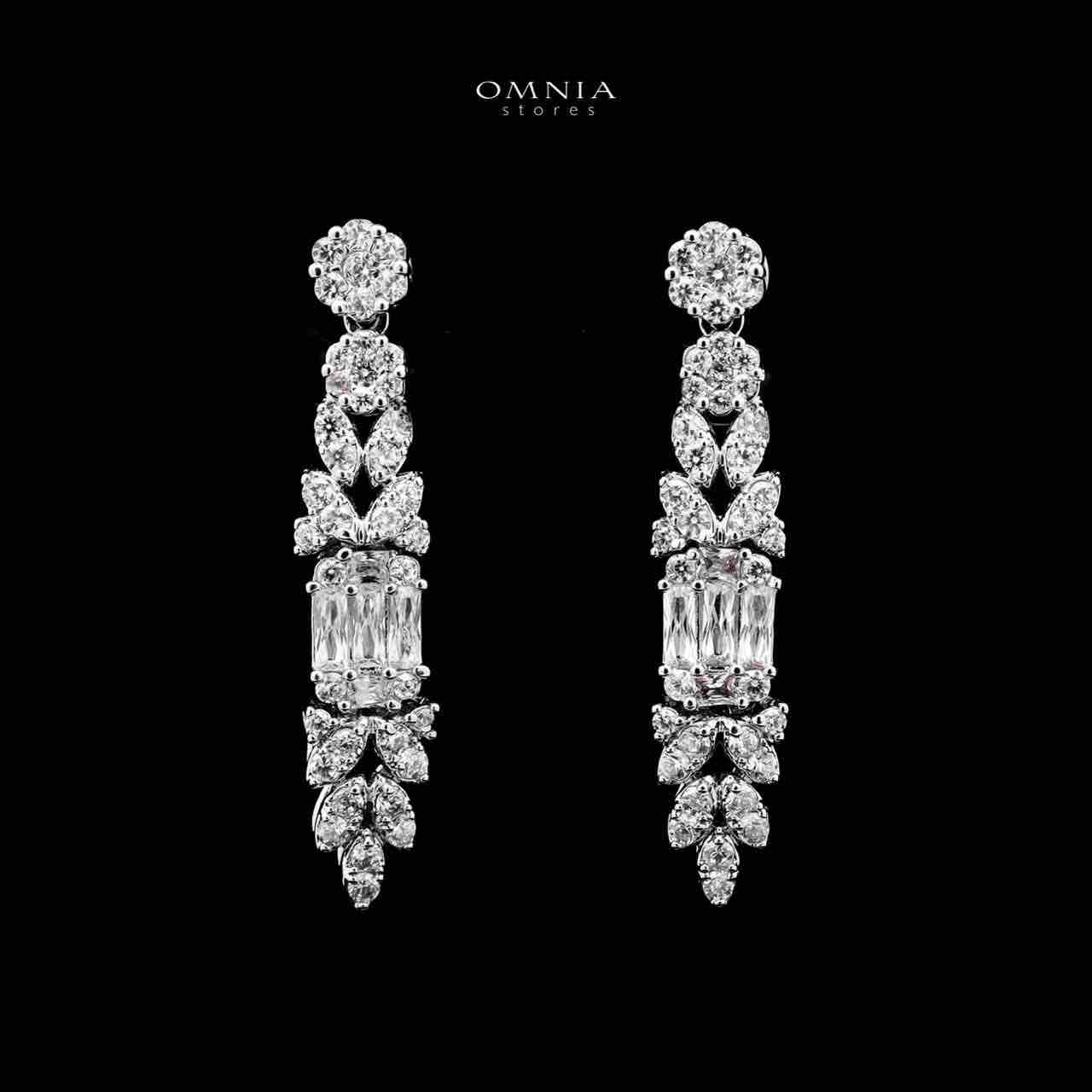 Omnia Elham White Luxury Bridal Full Set with Rhodium Plated in High Quality White Zircon Stone Rhodium Plated - OMNIASTORES KSA