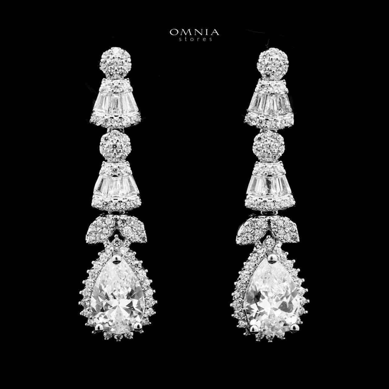 Omnia Ghada White Bridal Full Set Accessories in High Quality Zircon Stone Rhodium Plated - OMNIASTORES UAE