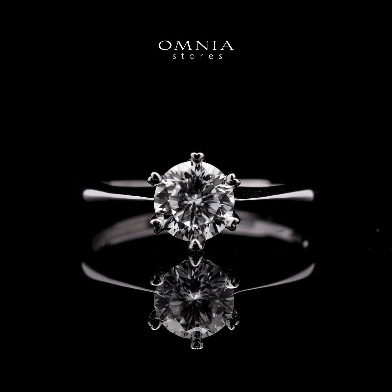 Omnia Nadine White Ring 92.5 Silver in High Quality Moissanite Stones - OMNIASTORES UAE