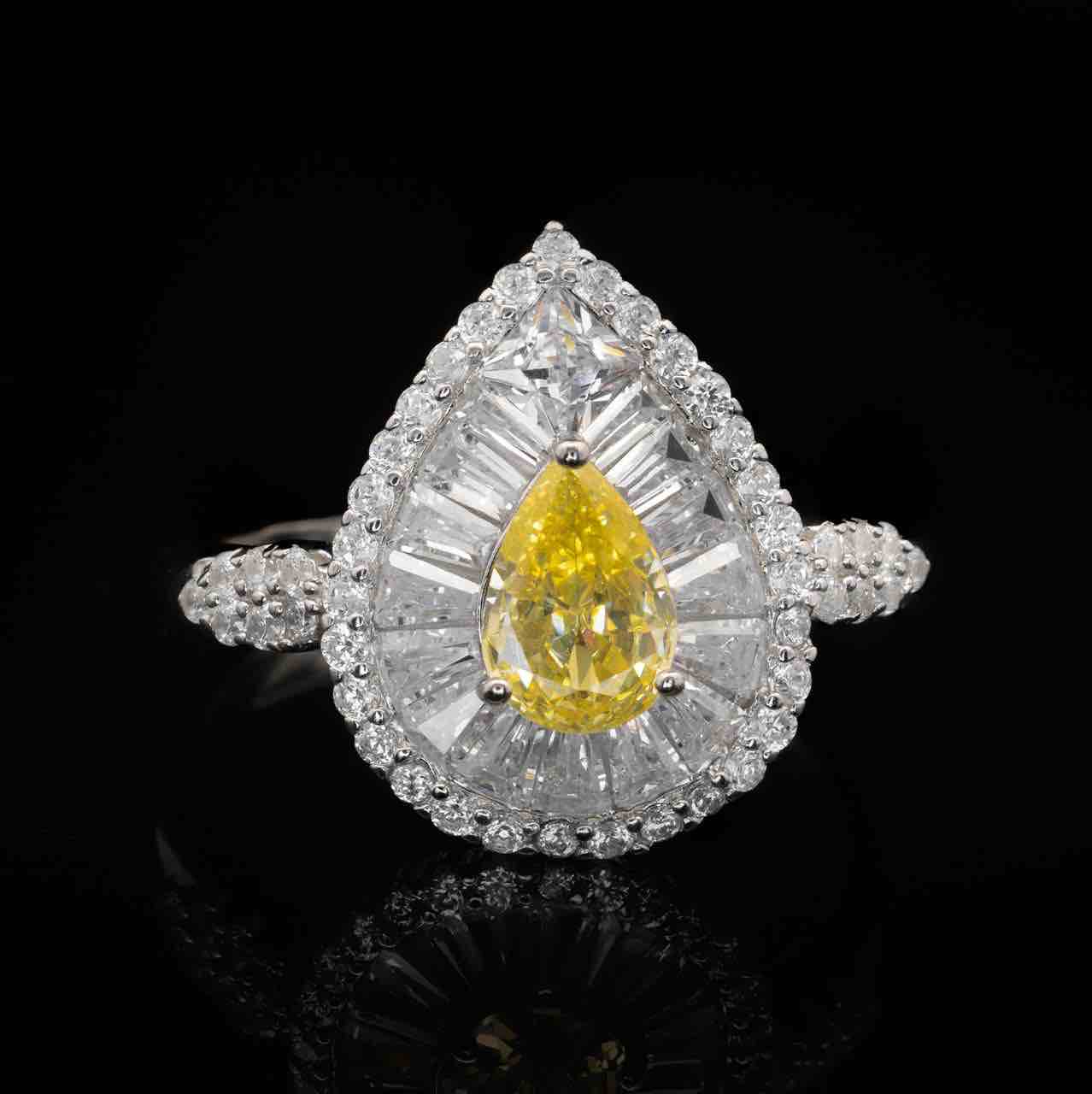 Omnia Sophia Yellow Teardrop Bridal Full Set in 925 Silver with High Quality Simulated Diamonds - OMNIASTORES UAE