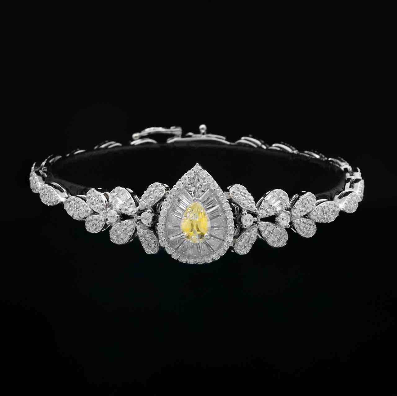 Omnia Sophia Yellow Teardrop Bridal Full Set in 925 Silver with High Quality Simulated Diamonds - OMNIASTORES UAE
