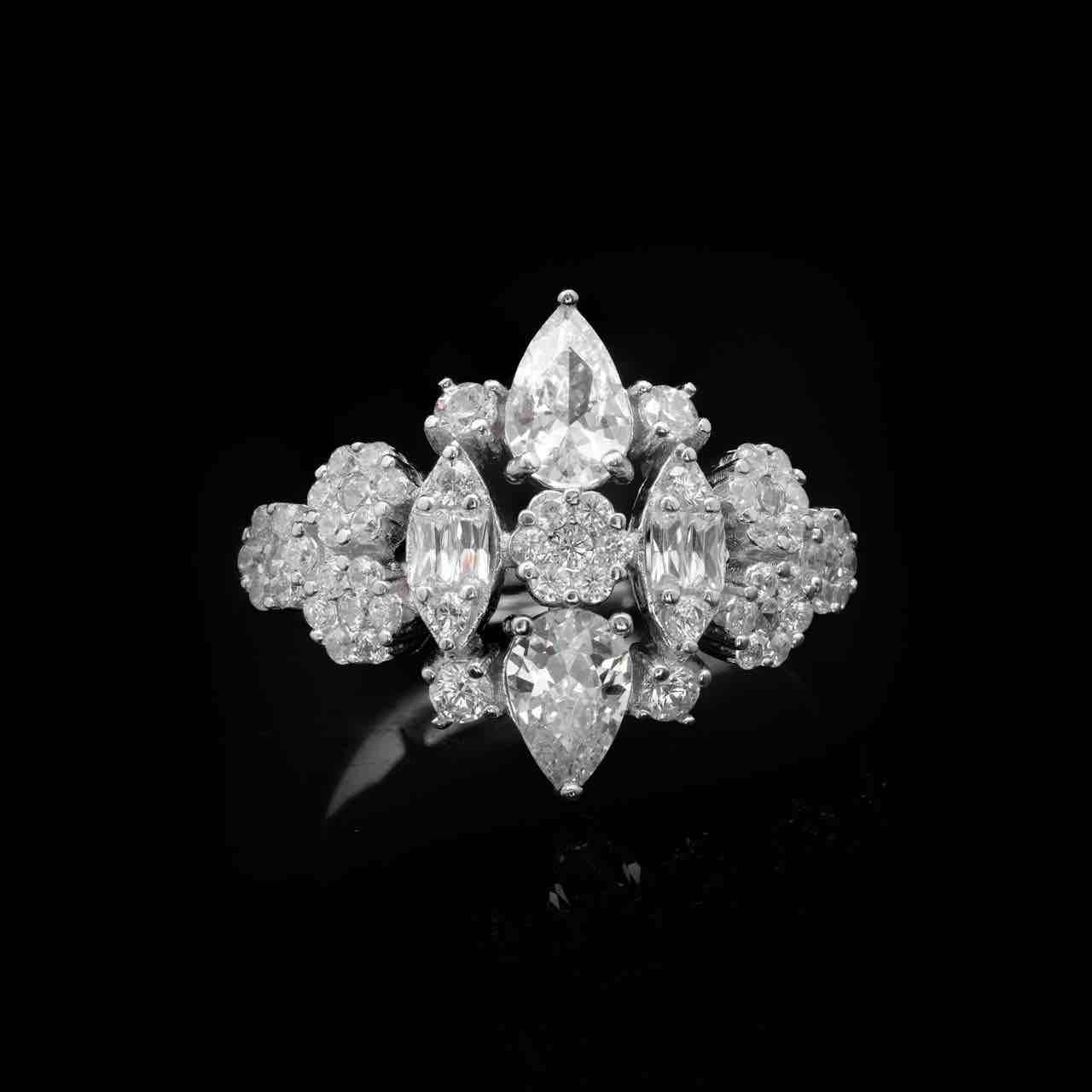 Omnia Syla White Bridal Full Set in 925 Silver with High Quality Simulated Diamonds