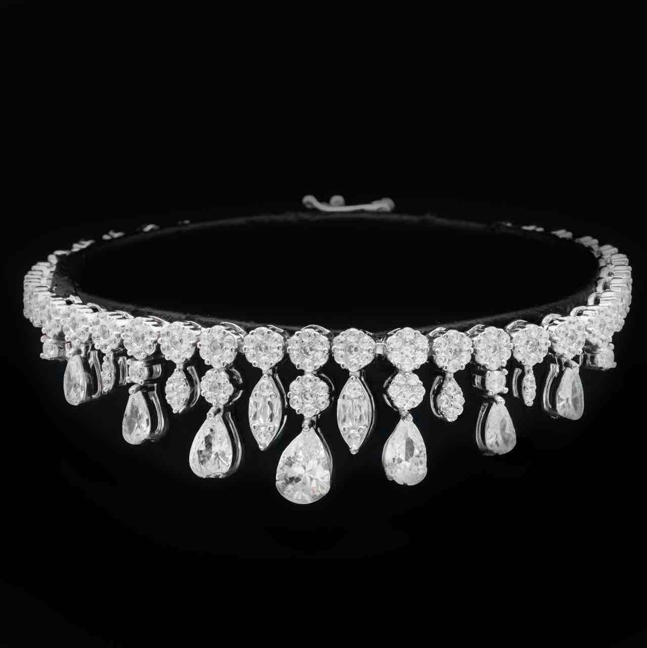 Omnia Syla White Bridal Full Set in 925 Silver with High Quality Simulated Diamonds