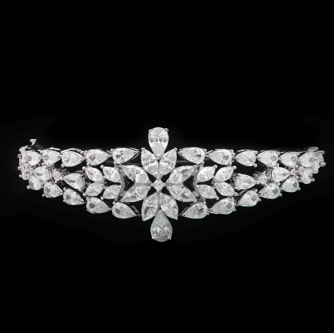 Omnia Sheena White Bridal Full Set in 925 Silver with High Quality Simulated Diamonds