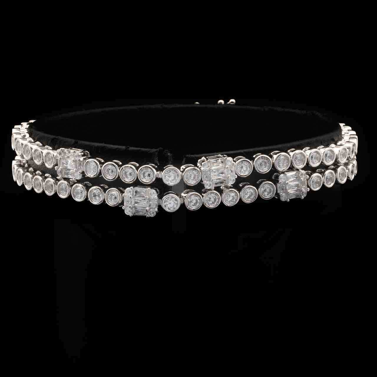 Omnia Fayza White Bracelet in 925 Silver with High Quality Simulated Diamonds - OMNIASTORES UAE