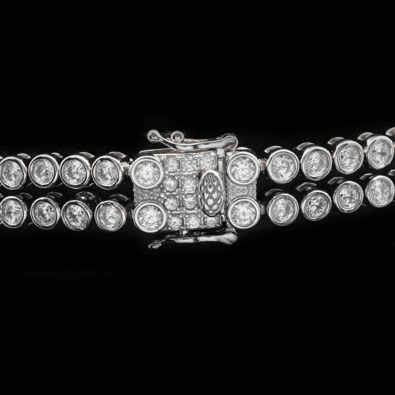 Omnia Fayza White Bracelet in 925 Silver with High Quality Simulated Diamonds - OMNIASTORES UAE