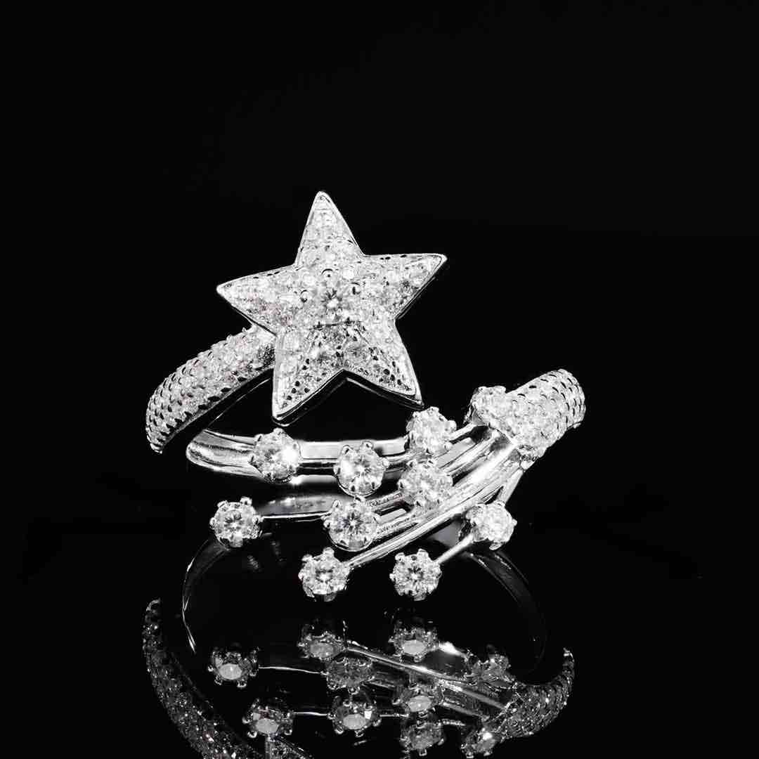 Calista Star White Moissanite Stone Ring With GRA Certified High Quality in 925 Silver - OMNIASTORES KSA