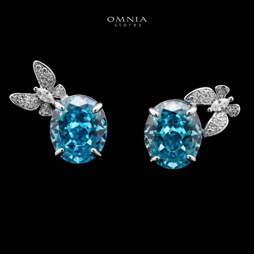 Omnia Maysun Baby Blue Full Set In 925 Silver High Quality Simulated Diamonds - OMNIASTORES UAE