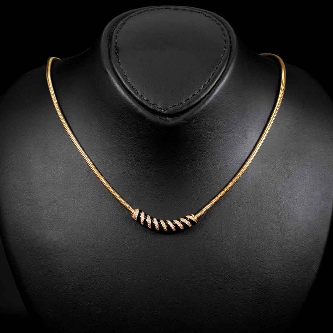 Omnia Rihab Gold Necklace & Earrings Set In 925 Silver High Quality Simulated diamonds - OMNIASTORES UAE