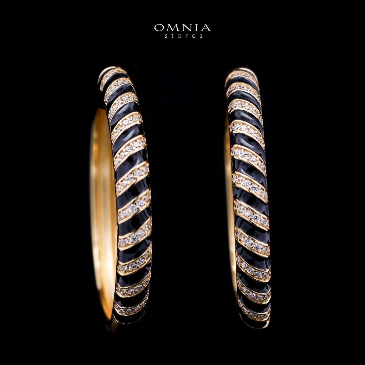 Omnia Rihab Gold Necklace & Earrings Set In 925 Silver High Quality Simulated diamonds - OMNIASTORES UAE