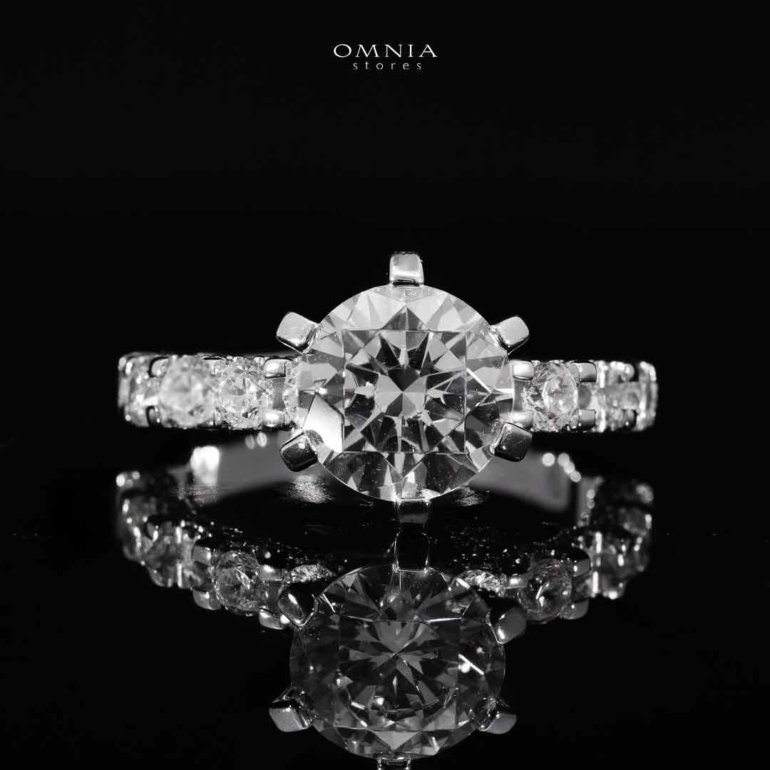 Omnia Rafiya Silver Ring In 925 Silver High Quality Certified Lab Crafted Stones - OMNIASTORES UAE