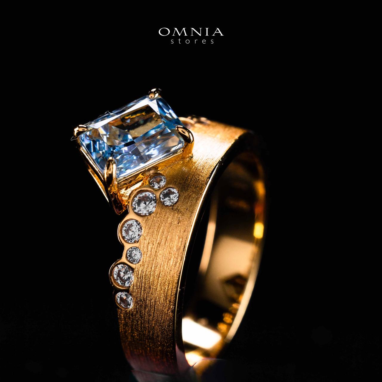 Omnia Sireen Golden Ring In 925 Silver High Quality Certified Lab Crafted Stones - OMNIASTORES UAE