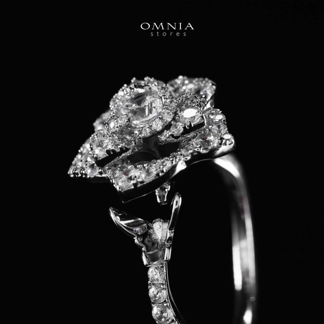 Omnia Haniya White Rose Ring In 925 Silver High Quality Certified Lab Crafted Stones - OMNIASTORES UAE