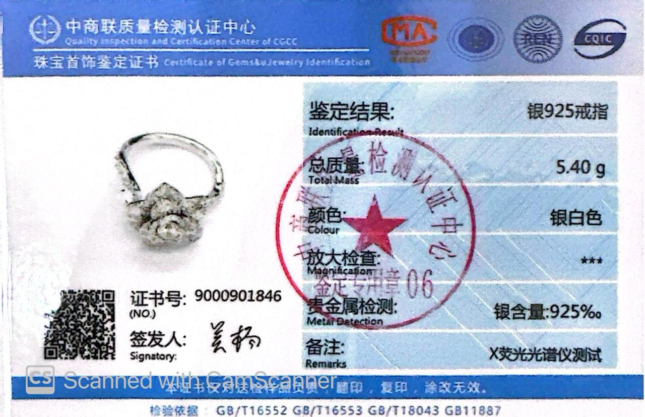 Omnia Haniya White Rose Ring In 925 Silver High Quality Certified Lab Crafted Stones - OMNIASTORES UAE