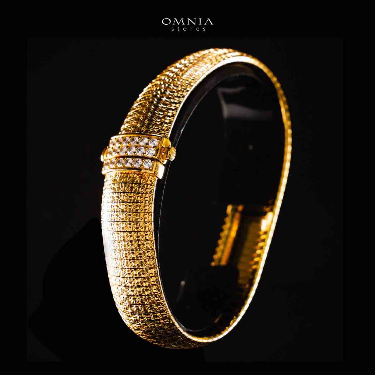 Omnia Rimah Golden Bracelet In 925 Silver High Quality Certified Lab Crafted Stones - OMNIASTORES UAE