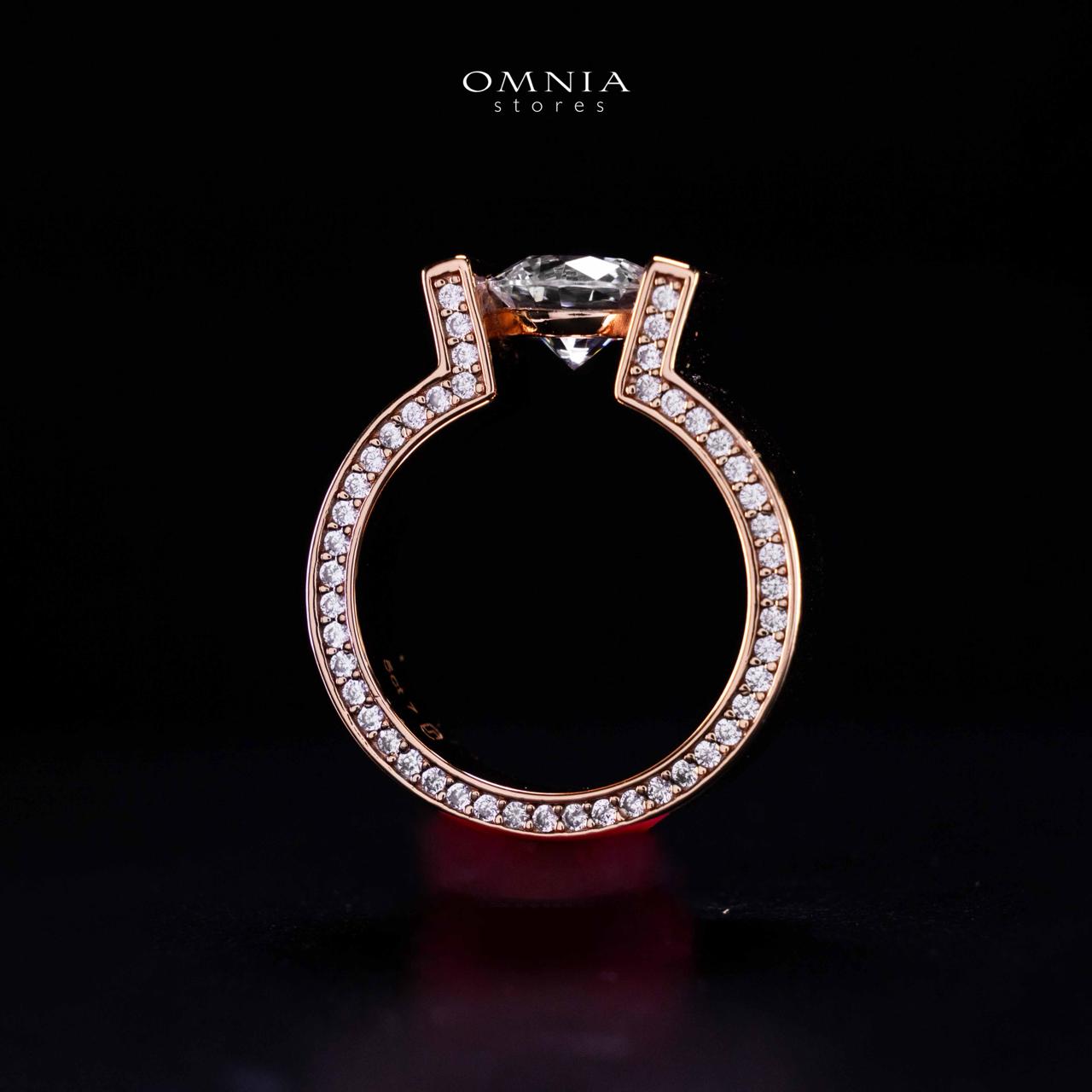 Omnia Aroob Rose Gold Silver Ring In 925 Silver High Quality Certified Lab Crafted Stones - OMNIASTORES UAE