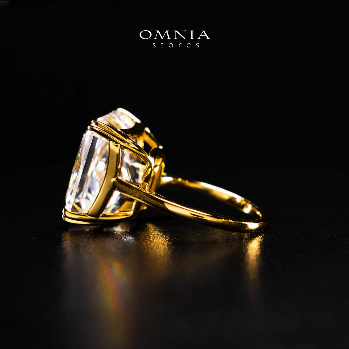 Omnia Zarmina Gold Ring In 925 Silver High Quality Certified Lab Crafted Stones - OMNIASTORES UAE