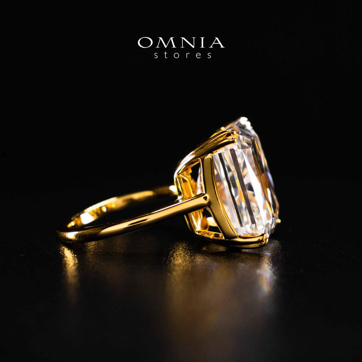 Omnia Zarmina Gold Ring In 925 Silver High Quality Certified Lab Crafted Stones - OMNIASTORES UAE