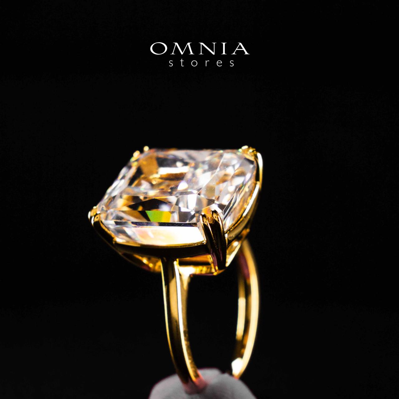 Omnia Zarmina Gold Ring In 925 Silver High Quality Certified Lab Crafted Stones - OMNIASTORES UAE