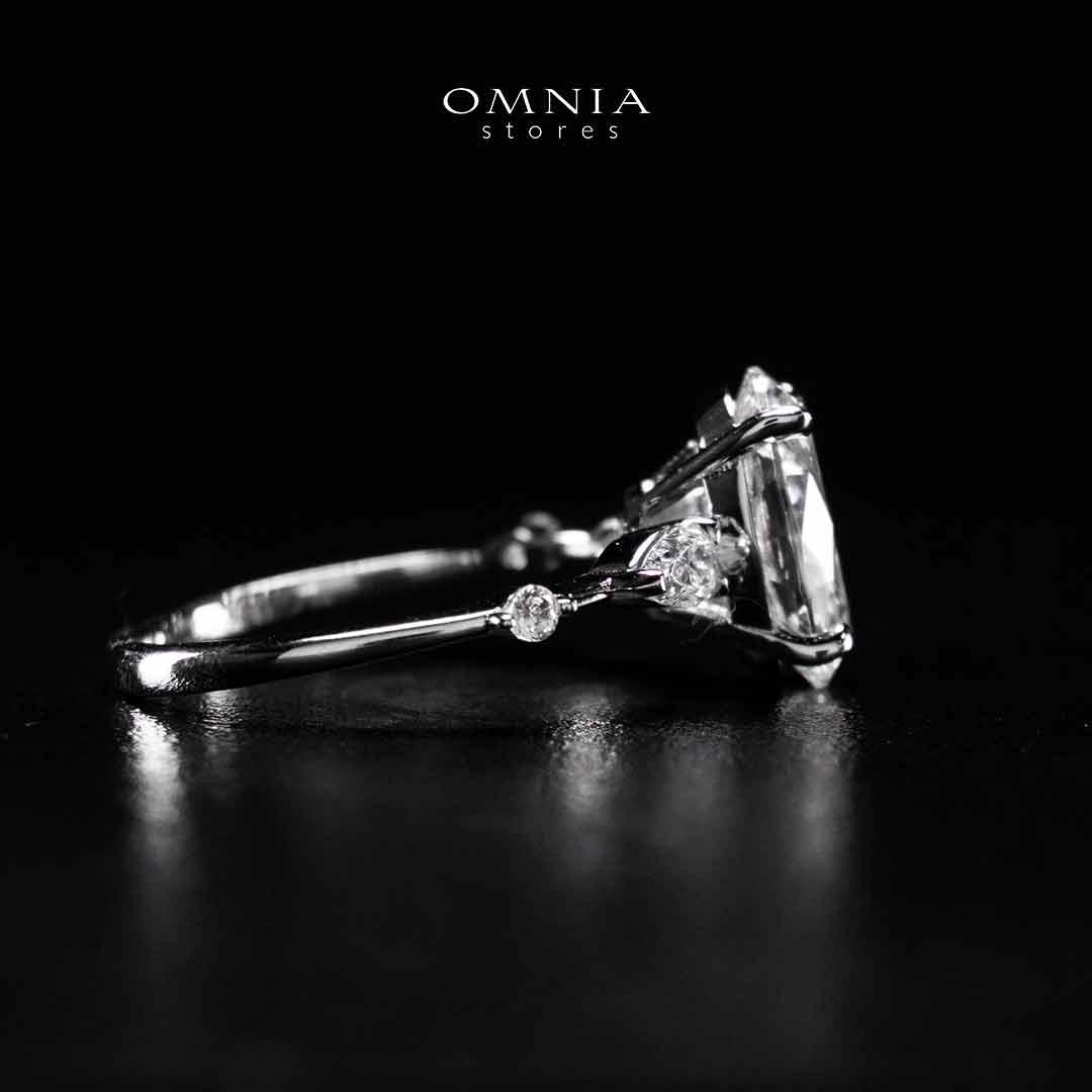Omnia Aaliyat Silver Ring In 925 Silver High Quality Certified Lab Crafted Stones - OMNIASTORES UAE